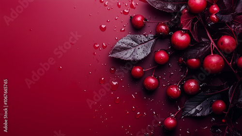 Burgundy background with berries