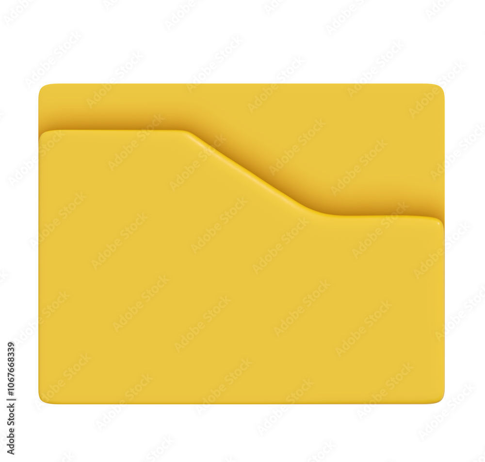 Empty yellow folder icon 3d on png transparent background. Empty yellow folder icon 3d on png transparent background.