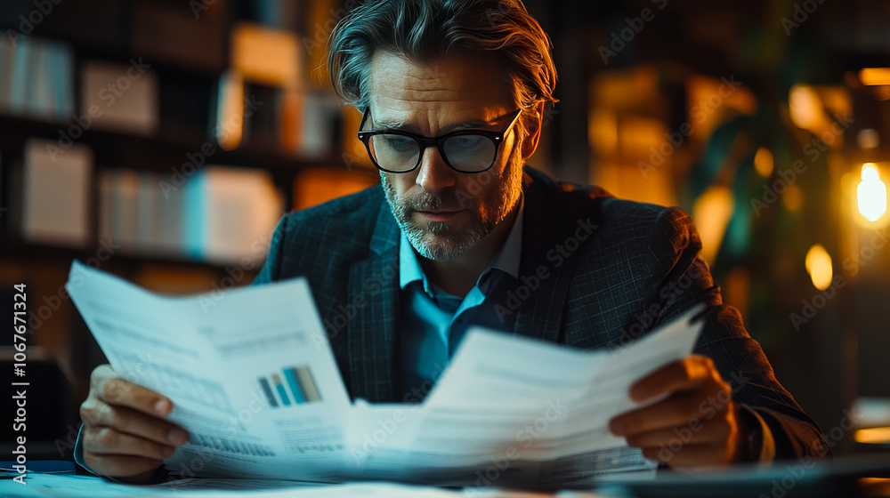 Reviewing Financial Reports in Office Reviewing Financial Reports in Office
