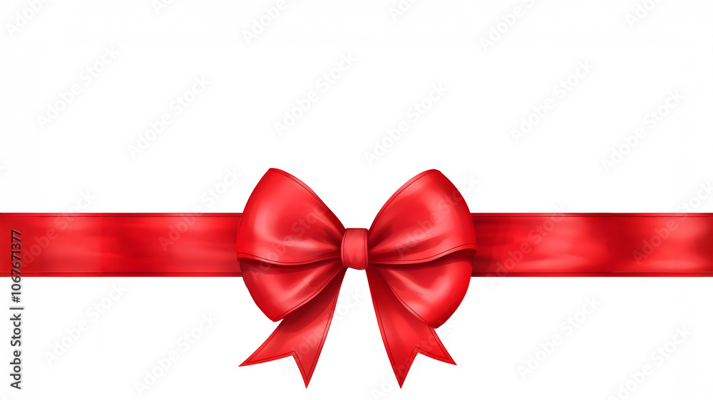 Decorative bow with ribbon isolated on white background., as banner with space for text Decorative bow with ribbon isolated on white background., as banner with space for text
