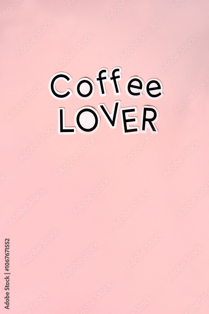 words coffee lover on pink background words coffee lover on pink background