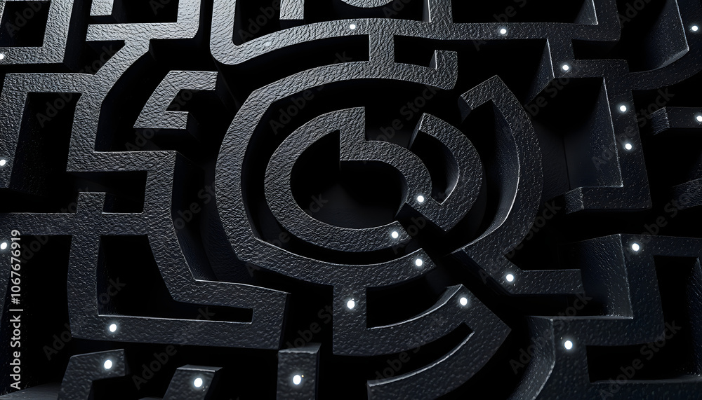 Art make up black maze puzzle isolated with white highlights, png Art make up black maze puzzle isolated with white highlights, png