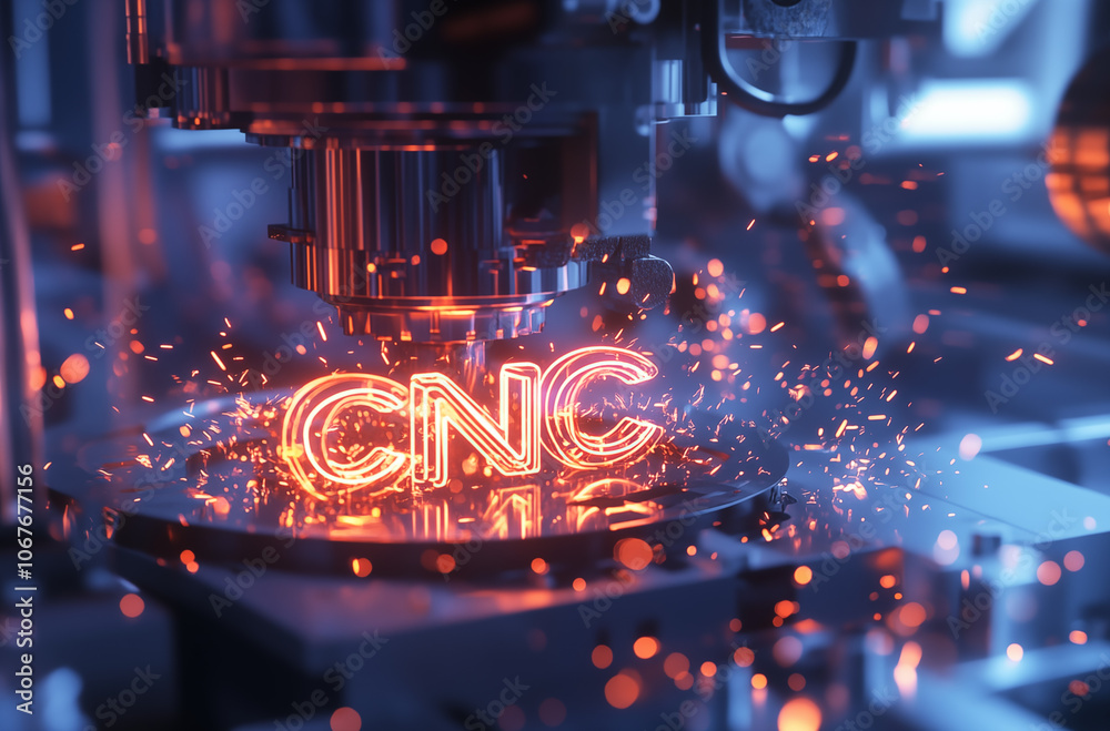 background of an industrial CNC machine with sparks flying around. background of an industrial CNC machine with sparks flying around.