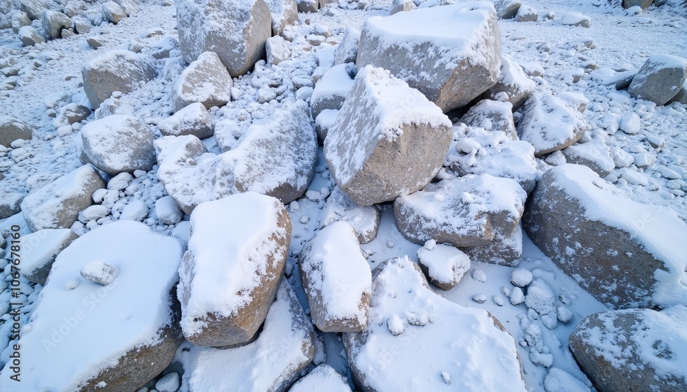 Winter mountains texture with close-up of frosty snow-dusted rocks, detailed and natural appearance Winter mountains texture with close-up of frosty snow-dusted rocks, detailed and natural appearance