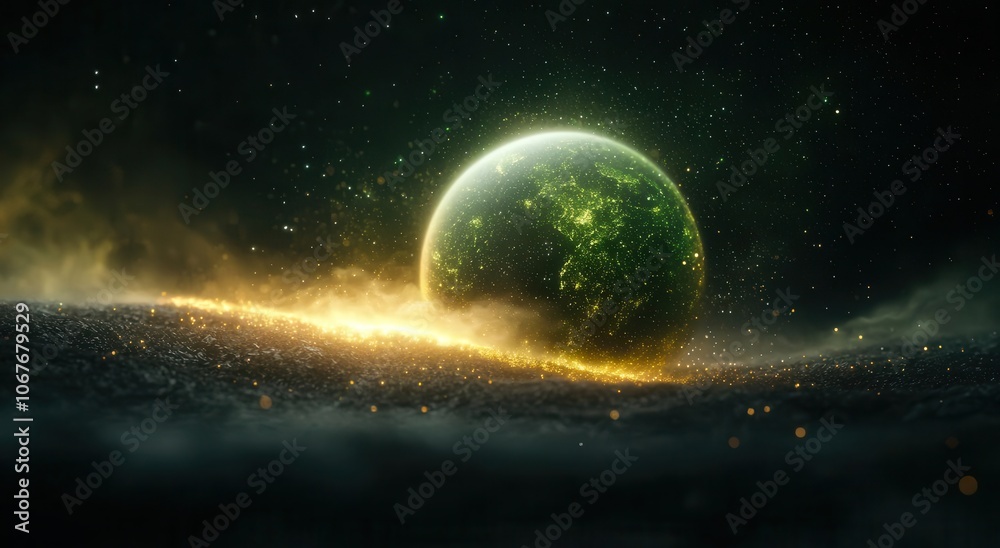 Obraz premium Greenhouse gases surrounding the planet, warming effect, 3D illustration