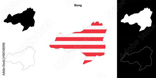 Bong county outline map set