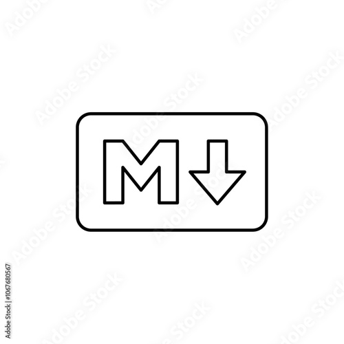 Markdown icon Thin line vector illustration set