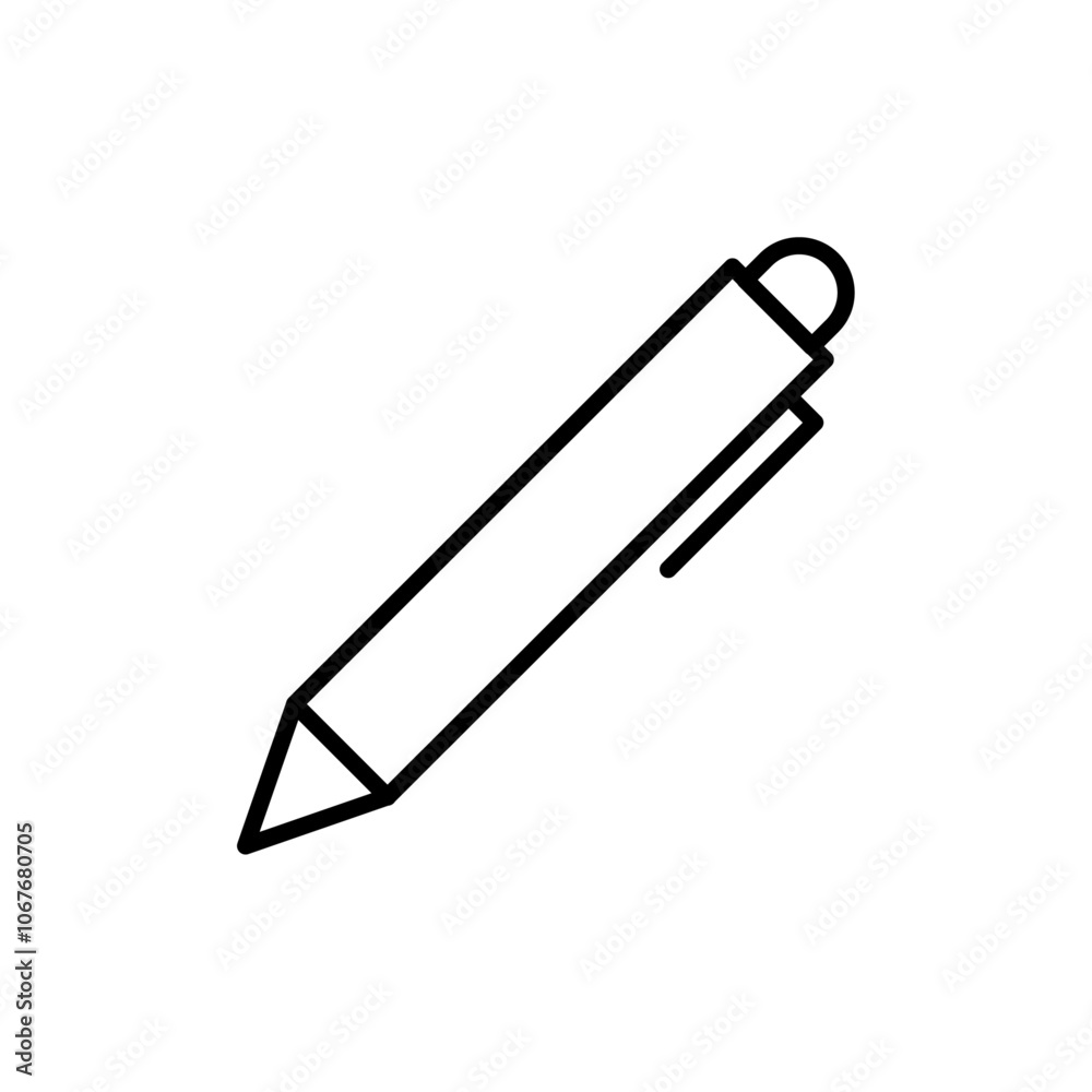 Fototapeta premium Pen icon Thin line vector illustration set