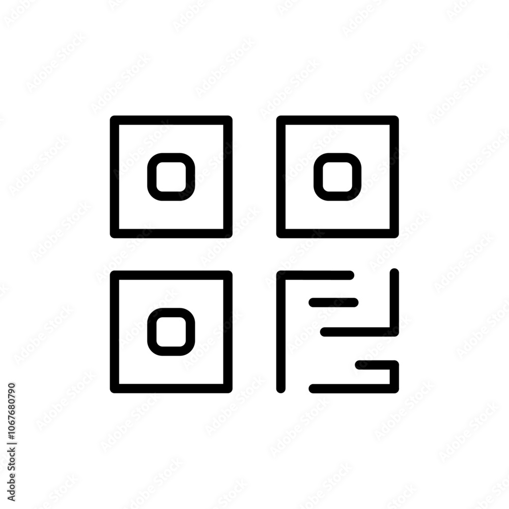 Qr code icon Thin line vector illustration set Qr code icon Thin line vector illustration set