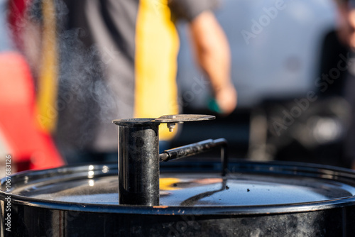 Drum bbq smoker  photo