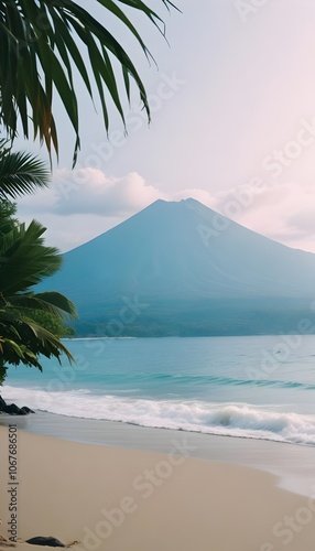 Vibrant Tropical Beach Wallpaper with Pristine Sand and Waves