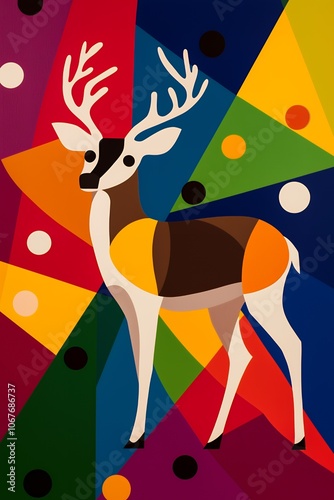 Abstract Geometric Deer Illustration. photo