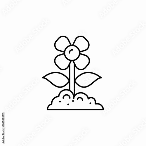 flower plant icon sign vector