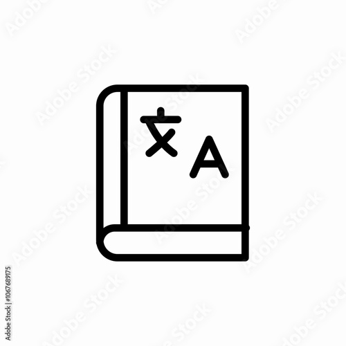 vocabulary language book icon sign vector photo