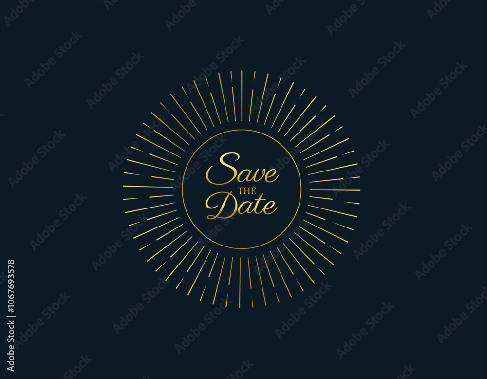 Naklejka premium Golden save the date vector lettering