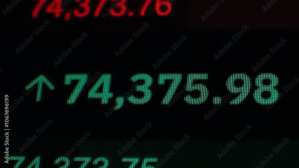 Stock market and exchange data of price at market wall. Change and volume. Financial indexes change up and down over time. Concept of cryptocurrency and bitcoin BTC crypto trading Stock market and exchange data of price at market wall. Change and volume. Financial indexes change up and down over time. Concept of cryptocurrency and bitcoin BTC crypto trading