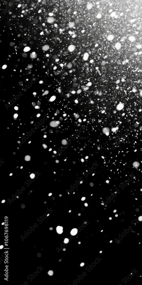 Winter Snowflakes on Black Background