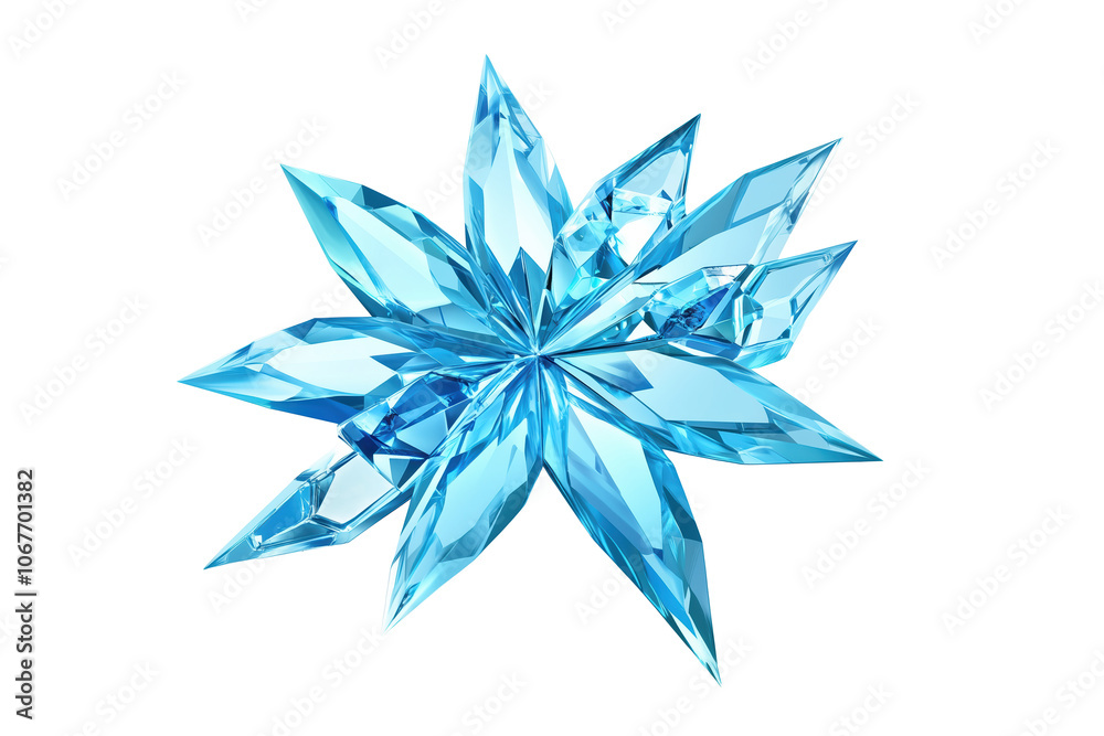 Obraz premium Elegant aquamarine crystal isolated in a bright setting showcasing intricate facets