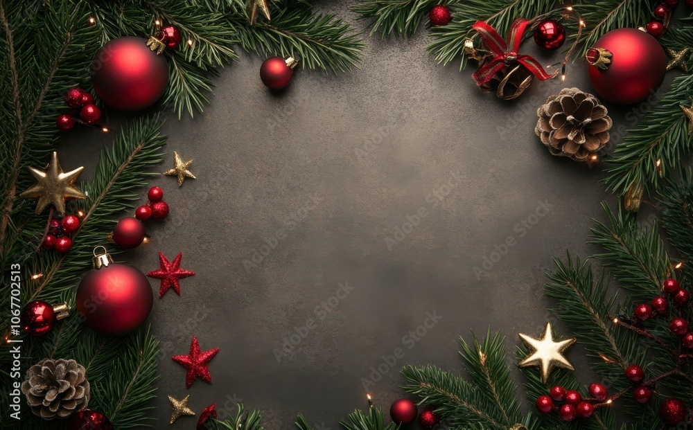 Festive Christmas Background with Open Space for Text Festive Christmas Background with Open Space for Text