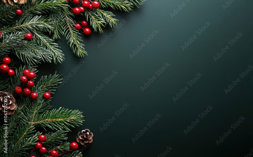 Festive Christmas Background with Open Space for Text