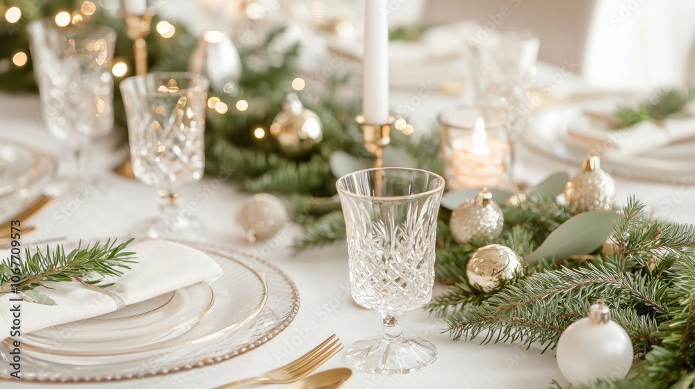 Christmas Table Decor with Gold and Glass Accents Christmas Table Decor with Gold and Glass Accents