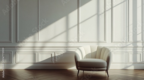 Elegant white chair in classic room photo