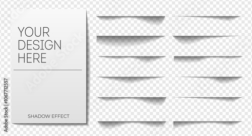 Set of realistic shadow effect different shapes page separation