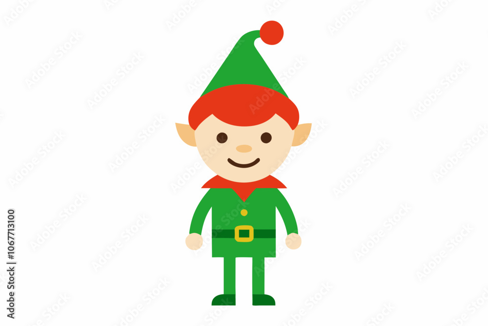 Christmas Elf Vector on white with outline Christmas Elf Vector on white with outline