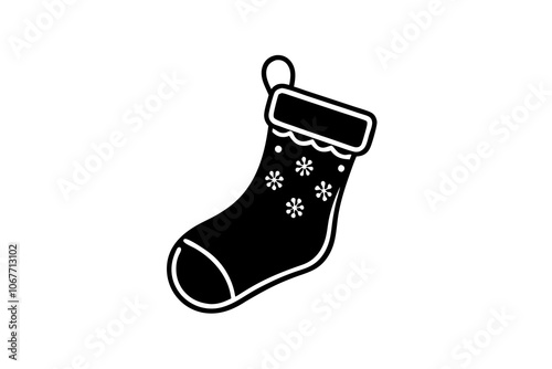 Stocking Stuffer Vector on white with outline 