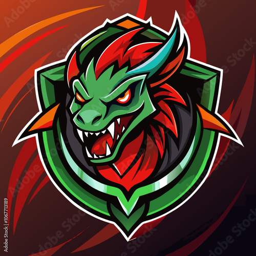 Bold salamander esports logo featuring a fierce dragon-like creature in vibrant colors, showcasing intensity and competitive spirit