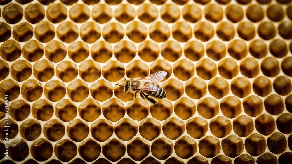 Close-Up of Bees Working in Honeycomb Structure Close-Up of Bees Working in Honeycomb Structure