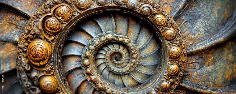Intricate Spiral Design with Ornate Details Intricate Spiral Design with Ornate Details