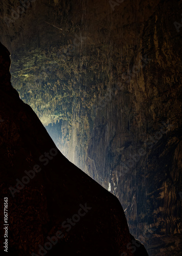 Deer Cave - Gua Payau or Gua Rusa in Sarawak on Borneo island, Malaysia, Gunung Mulu National Park, sedimentary rocks known as limestone, Many nesting swifts and bats living in