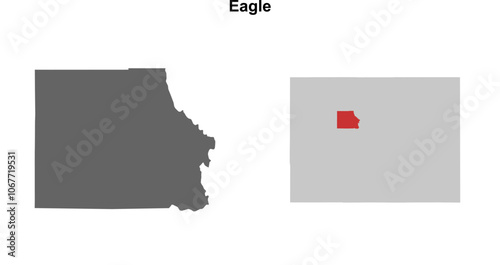 Eagle County (Colorado) blank outline map set photo