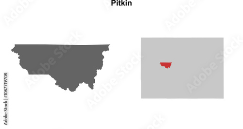 Pitkin County (Colorado) blank outline map set