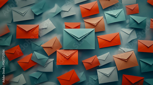 Concept of email marketing with envelopes and notifications, highlighting strategies for digital communication    