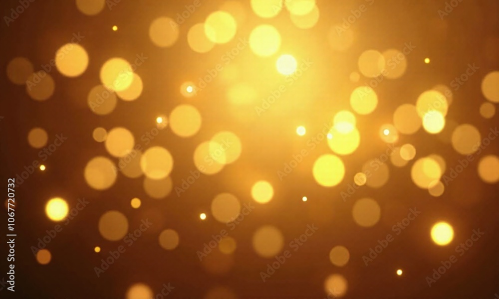 Obraz premium Golden bokeh background magical glowing particles soft focus