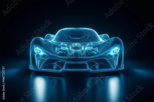 Hightech Auto in futuristischem 3D-Design

 photo