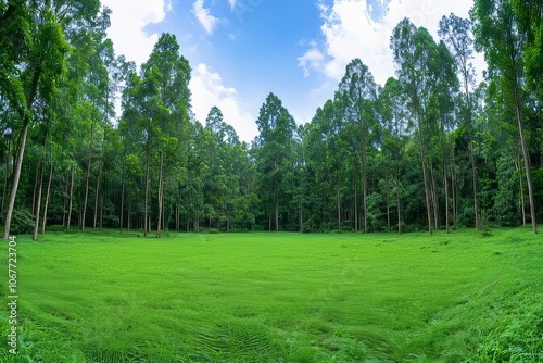 Wood Industry Eucalyptus plantation in Brazil's countryside.