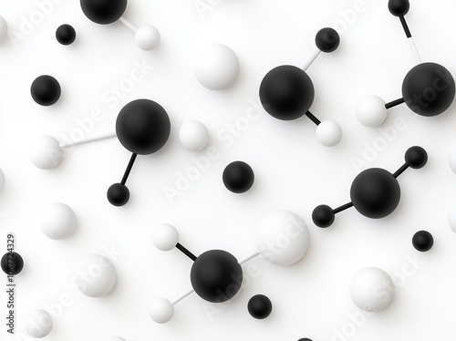 The structure of a molecule and buckyball on a transparent background, a biotechnology concept photo