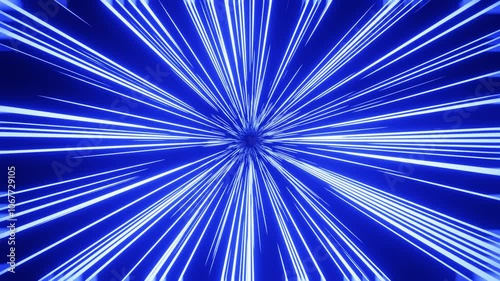 High-speed starry glowing tunnel. Looping animation