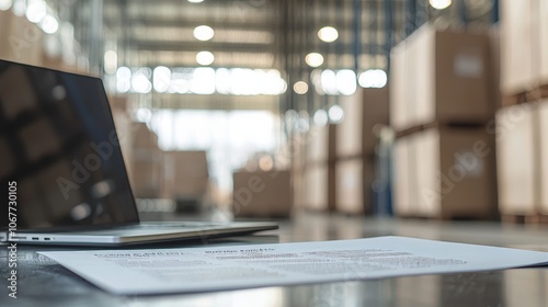 On a desk, documents detailing coverage options and terms for shipping goods photo