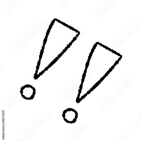 手描き風　ビックリマークのアイコンイラスト