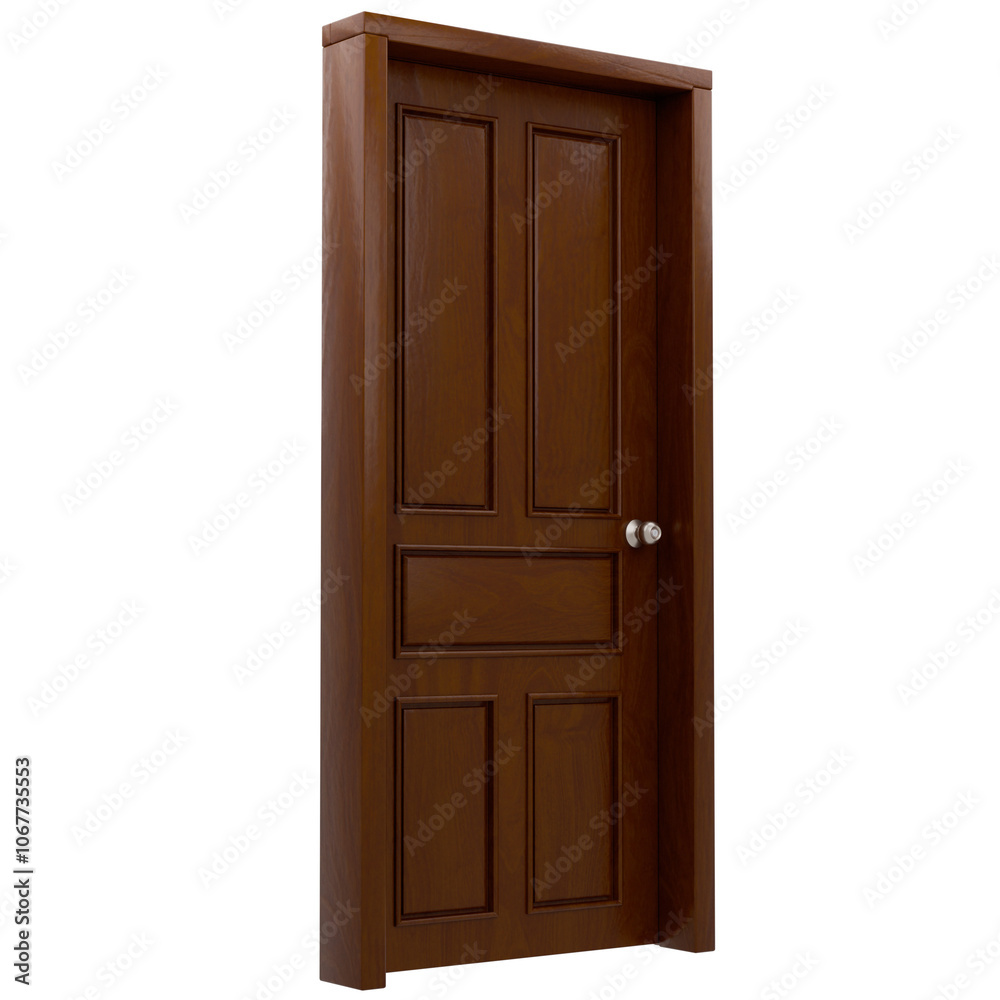 3d render wooden door with transparent background 3d render wooden door with transparent background