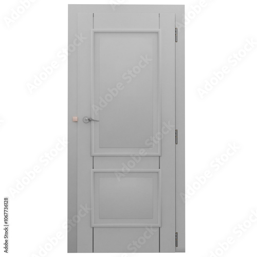 37_3_3d render white door with transparent background