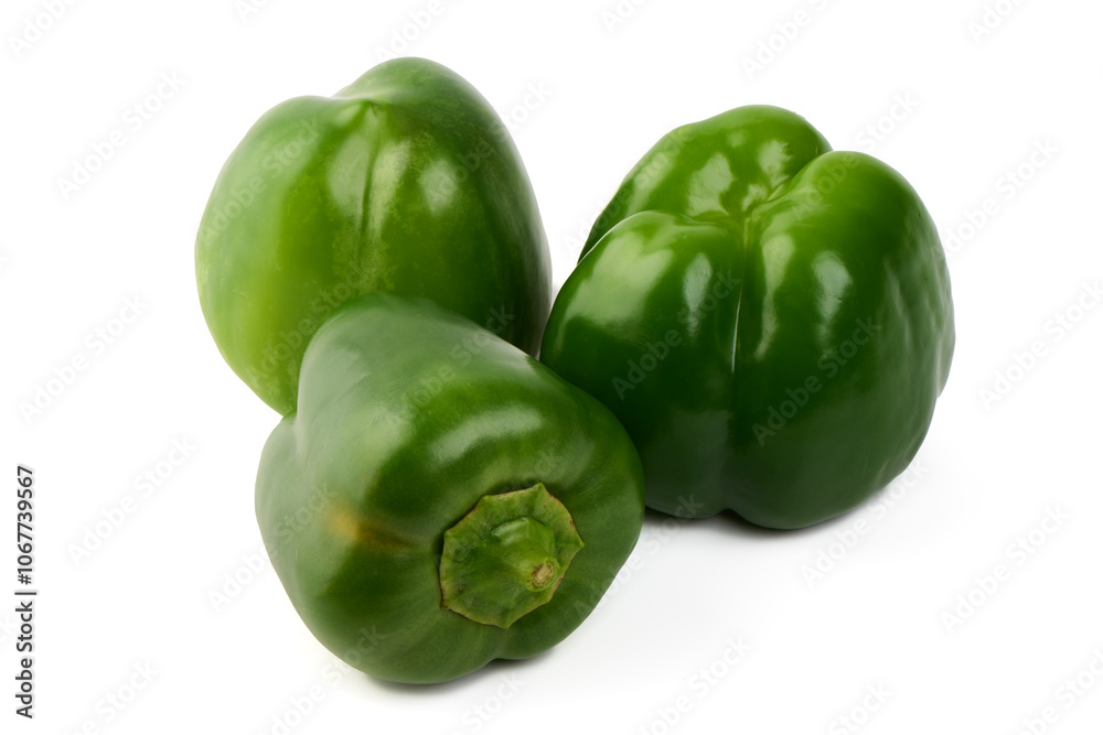 Green Bell pepper, isolated on white background. Green Bell pepper, isolated on white background.