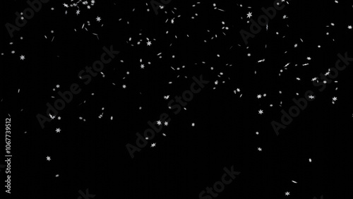 Falling snowflakes on black background. Snowfall on black background.