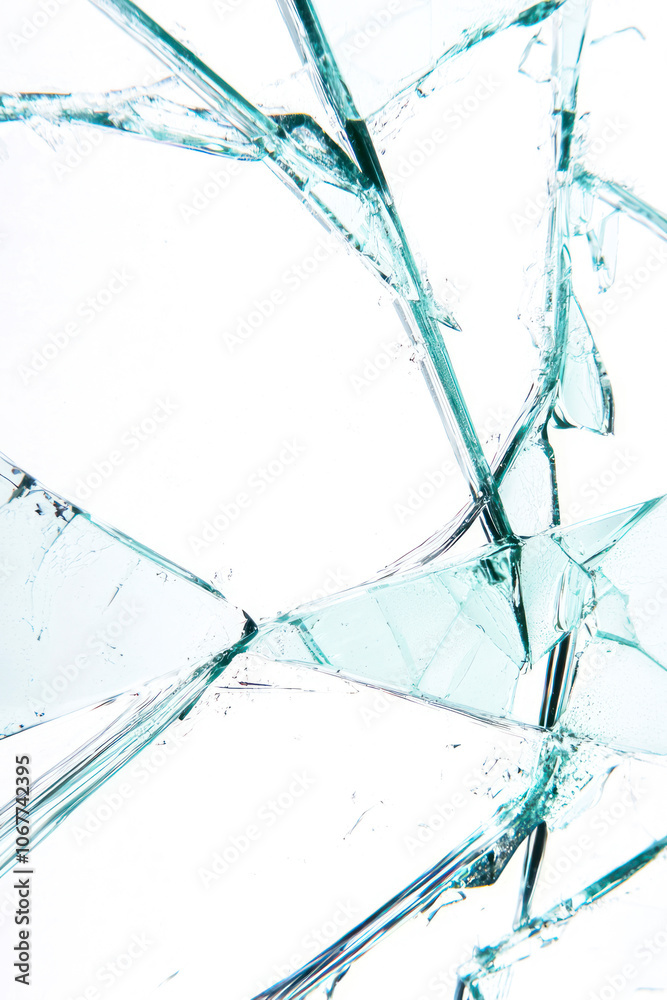 Vertical Broken glass background for your images on white. Vertical Broken glass background for your images on white.