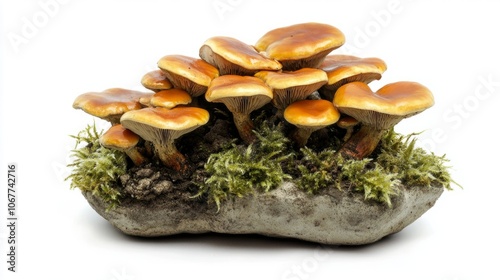 Mushroomshaped artificial soil enhancer on white background  AR 169 photo