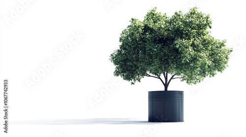 Rainwatercollecting tree design on white background no shadows 169 photo